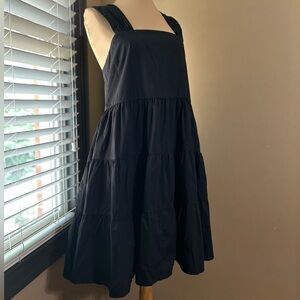 Banana Republic Poplin Cotton Tiered Mini Dress‎ Black Size XS